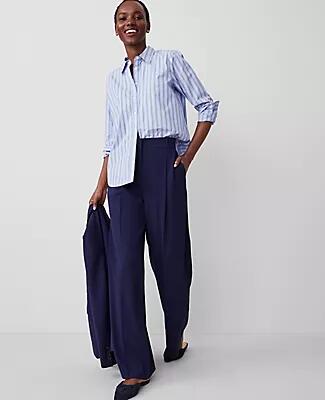 Ann Taylor The Pleated Wide-Leg Pant in Textured Drape Cover