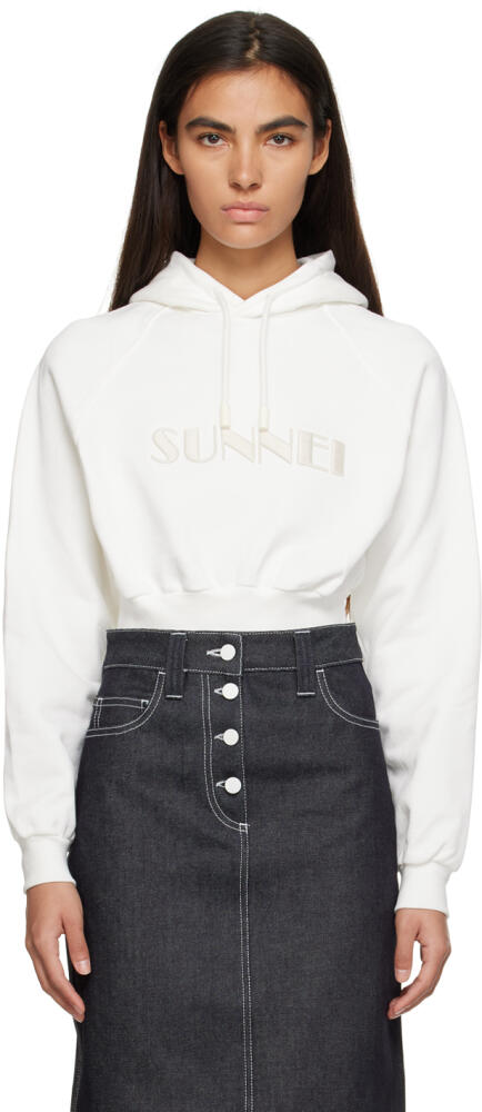 SUNNEI White Embroidered Hoodie Cover