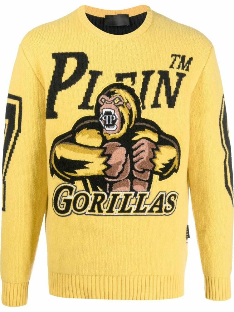 Philipp Plein Basketball wool pullover jumper - Yellow Cover