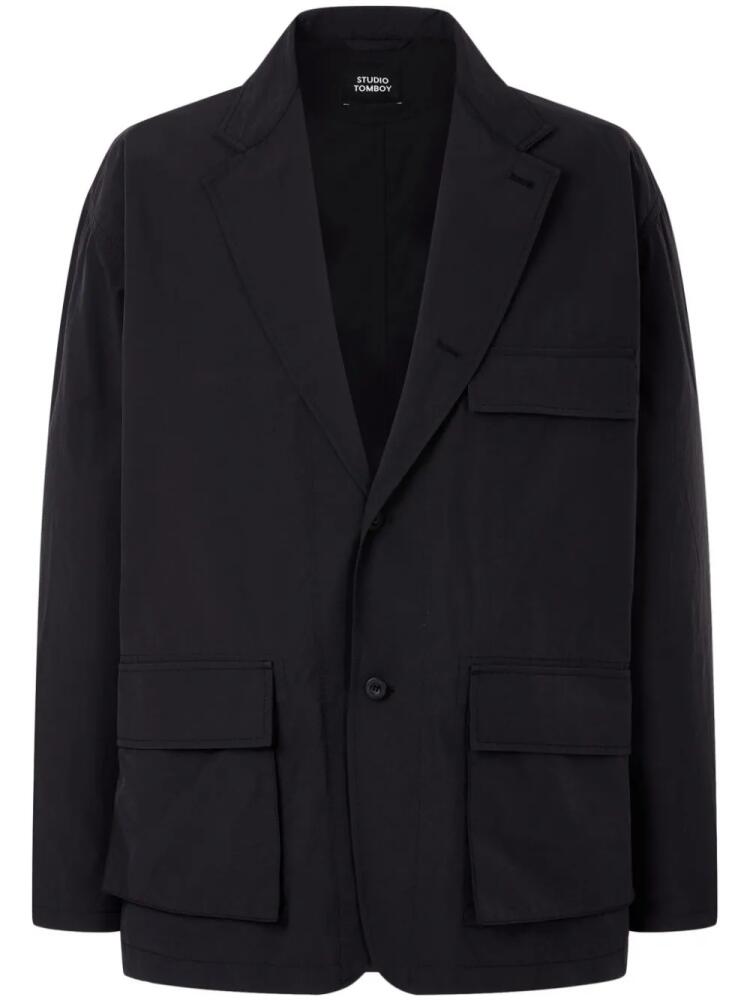 STUDIO TOMBOY lightweight flap-pocket blazer - Black Cover