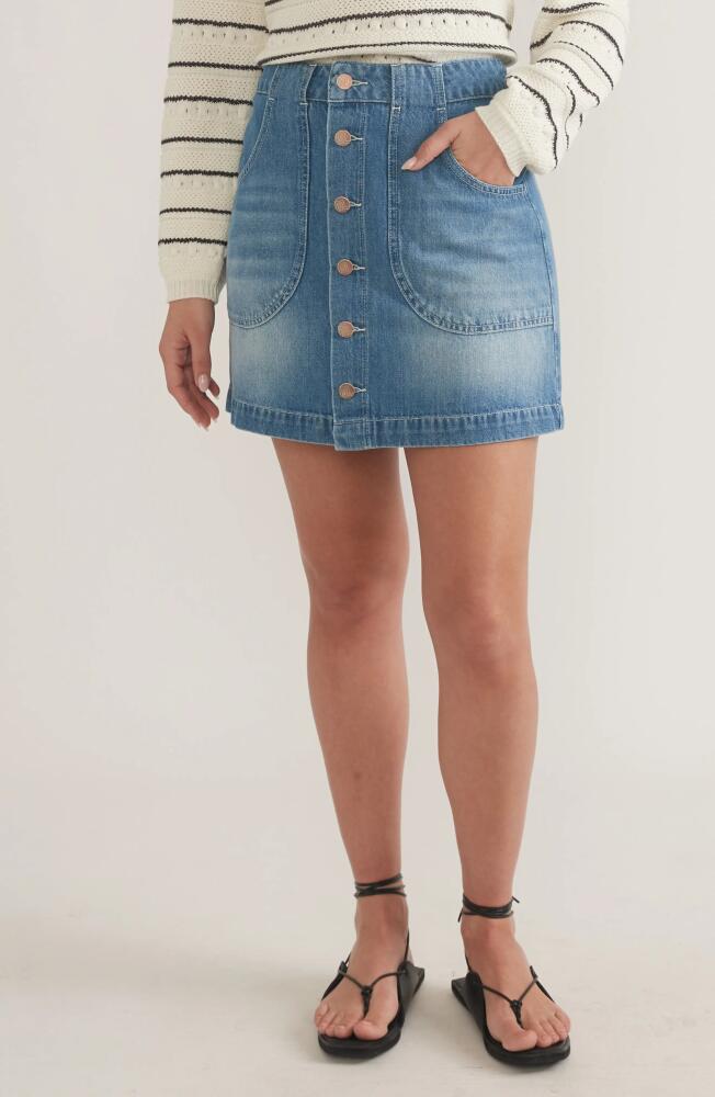 Marine Layer Emilia Button Front Denim Miniskirt in Medium Wash Cover