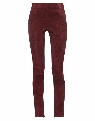 Polo Ralph Lauren Woman Leggings Burgundy Lambskin Cover