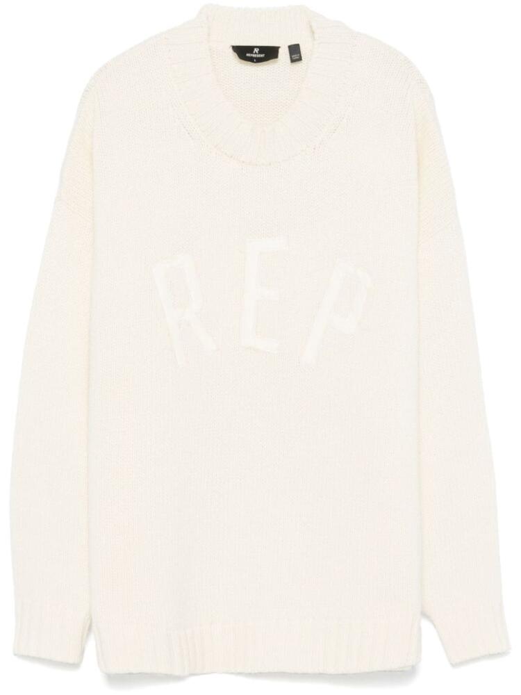 Represent logo-lettering sweater - White Cover