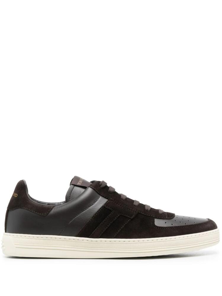 TOM FORD Radcliffe panelled leather sneakers - Brown Cover