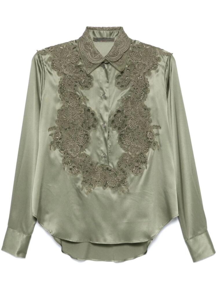 Ermanno Scervino corded lace-detail blouse - Green Cover