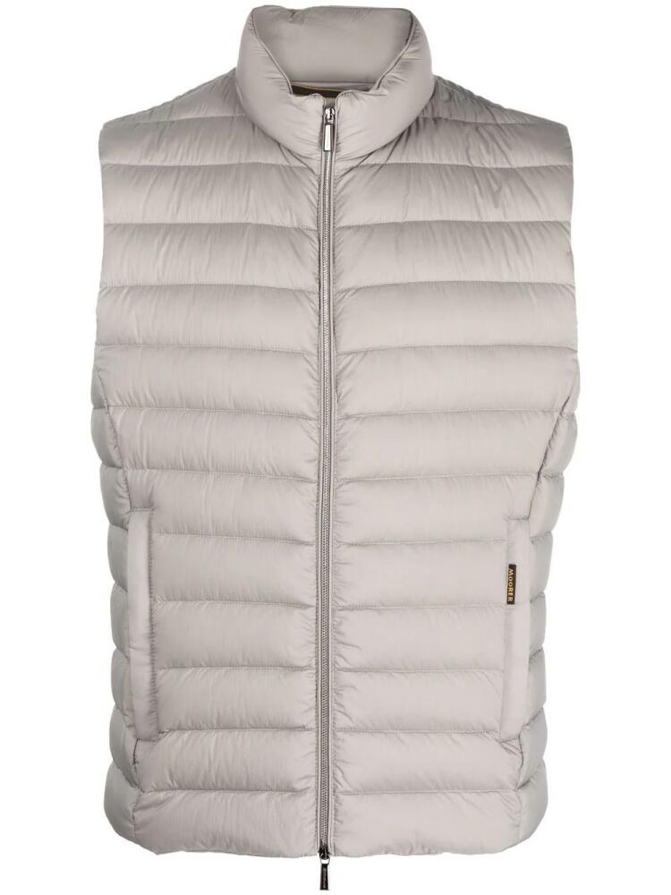 Moorer quilted-finish zip-up gilet - Neutrals Cover