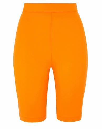 8 By Yoox Recycled Nylon High-waist Biker Shorts Woman Leggings Orange Recycled polyamide, Elastane Cover