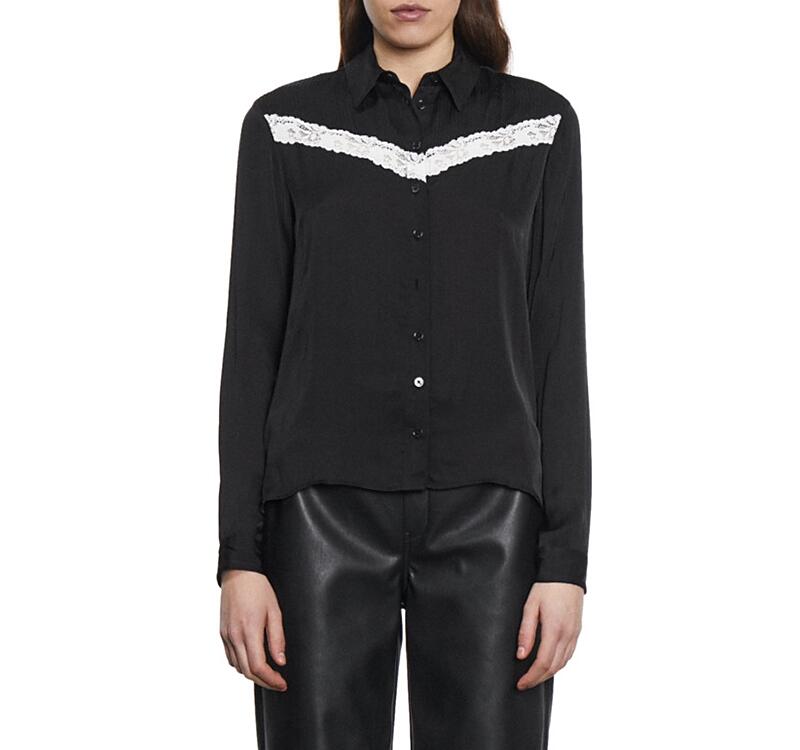 The Kooples Lace Trim Shirt Cover