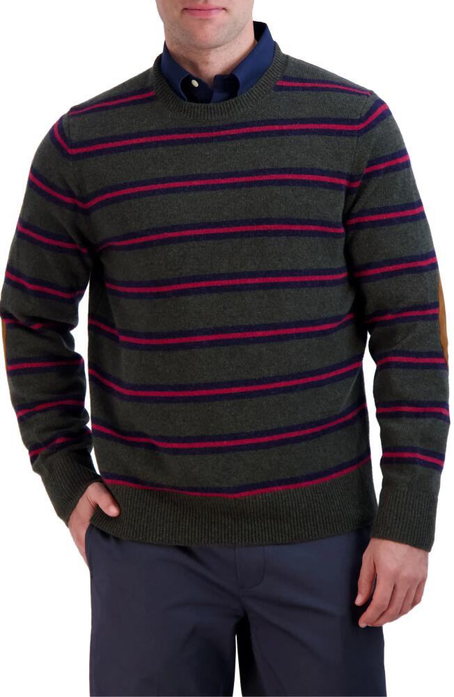 Brooks Brothers Stripe Wool Crewneck Sweater in Green Belt Stripe Cover