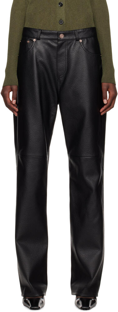 Recto Black Greta Faux-Leather Pants Cover