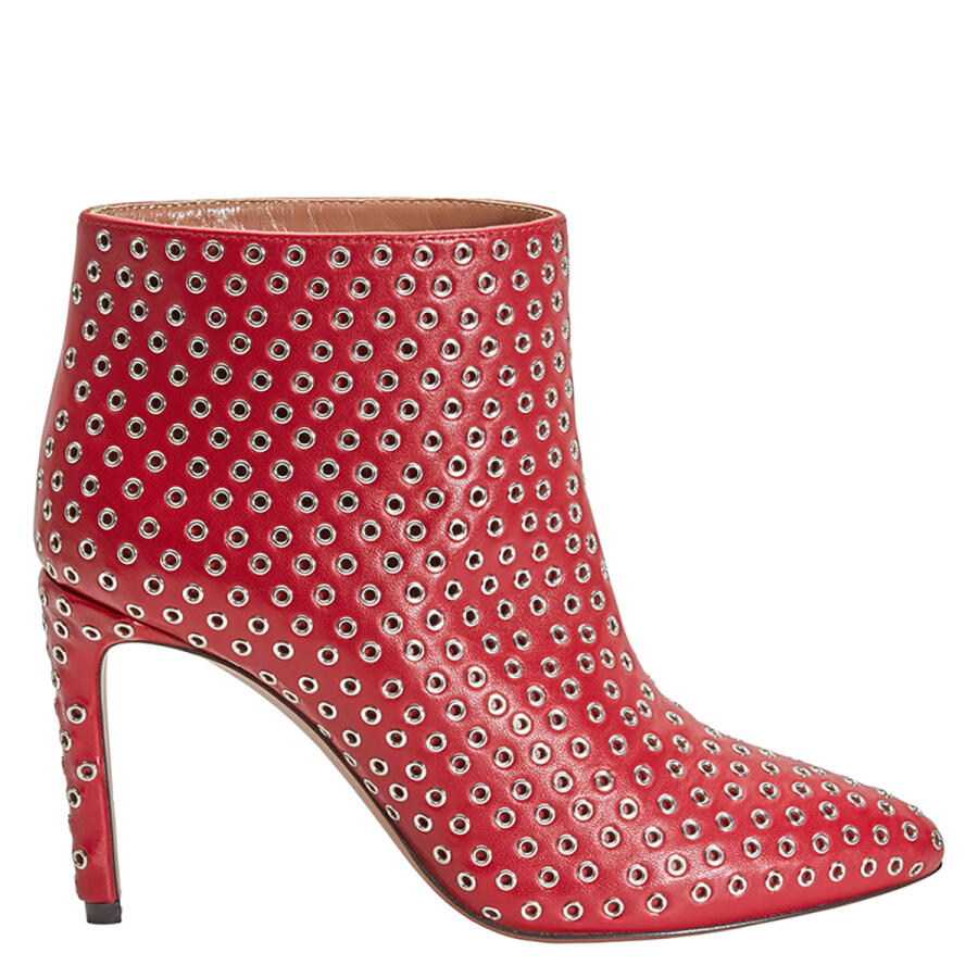 Alaia Ladies Red 90 Boot Allover Rivet Caf Cover