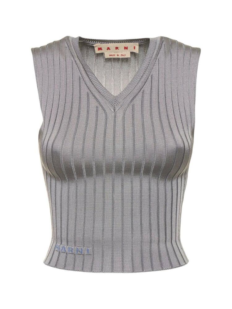 MARNI Ribbed Knit Sleeveless Vest Cover