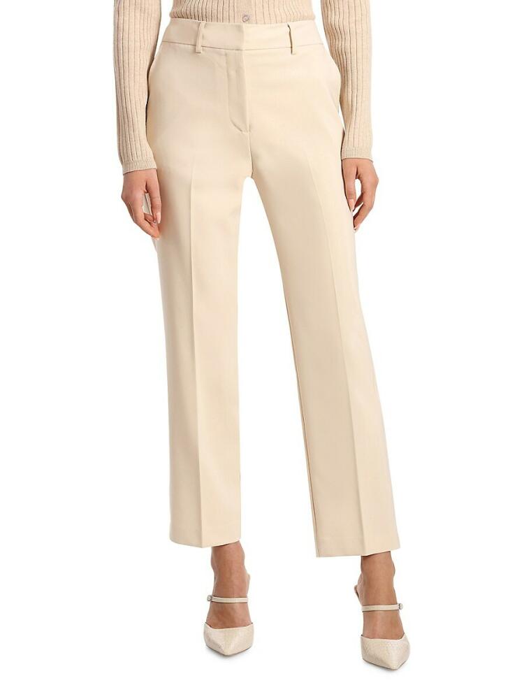 Bagatelle Women's Cropped Flat Front Straight Fit Pants - Wheat Cover