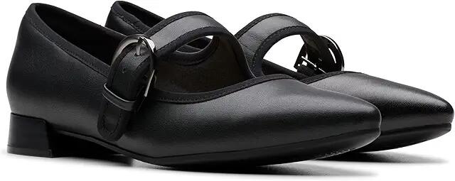 Clarks Natalyn May (Black Leather) Women's Flat Shoes Cover