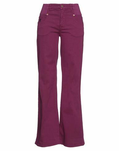 Avantgar Denim By European Culture Woman Pants Purple Cotton, Polyester, Elastane Cover