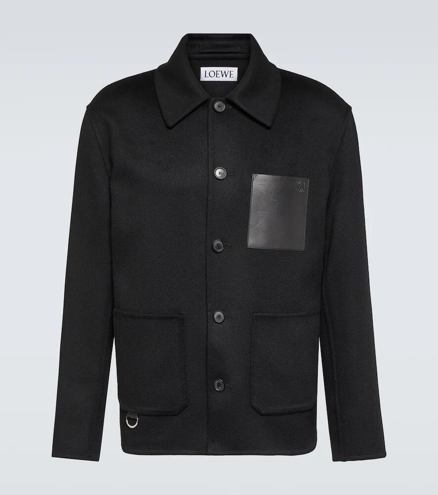 Loewe Leather-trimmed wool and cashmere overshirt Cover