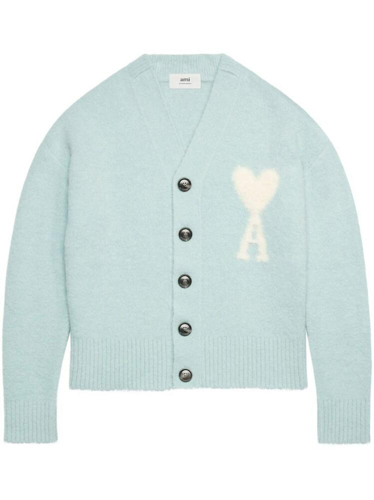 AMI Paris Cloudy Wool Ami de Coeur cardigan - Blue Cover