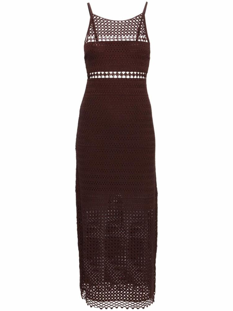 Claudie Pierlot halterneck crochet midi dress - Brown Cover