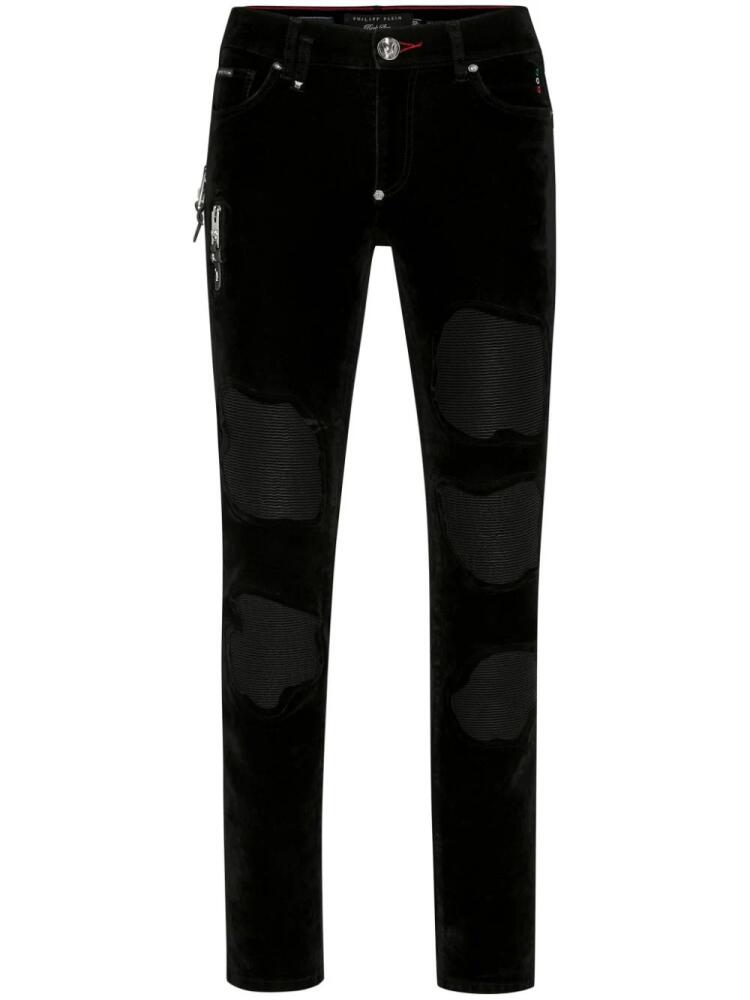 Philipp Plein Rock Star ribbed-panels skinny jeans - Black Cover