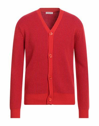 Majestic Filatures Man Cardigan Red Wool, Cashmere Cover