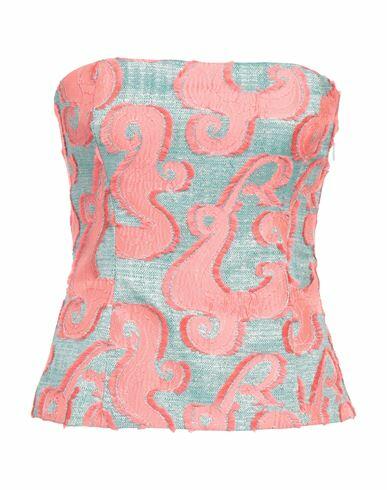 Rochas Woman Top Turquoise Polyacrylic, Cotton, Polyester, Acrylic Cover