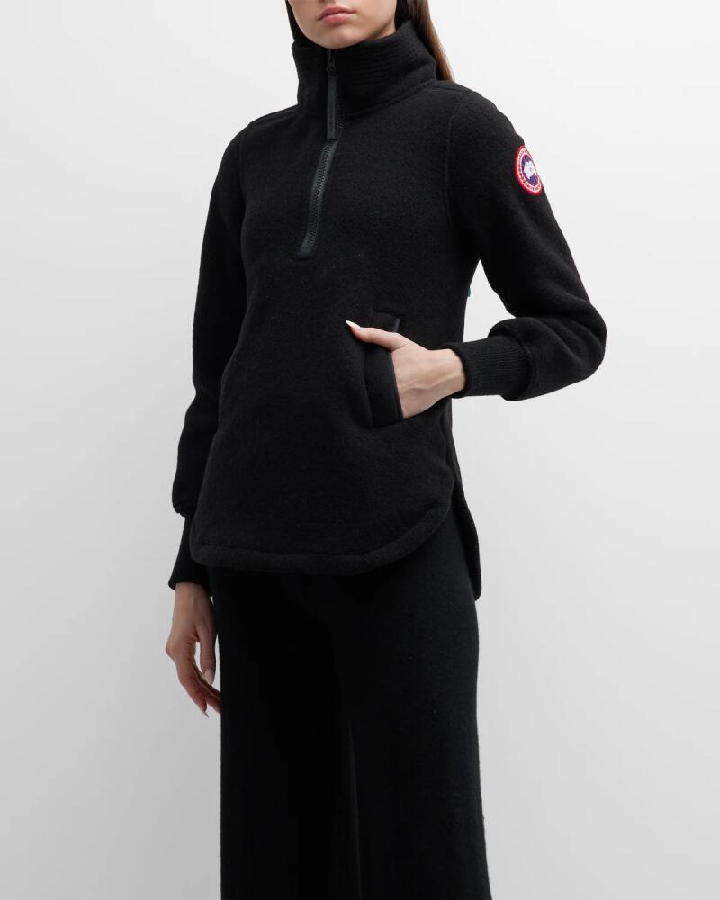 Canada Goose Severn Half-Zip Fleece Sweater with Logo Detail Cover