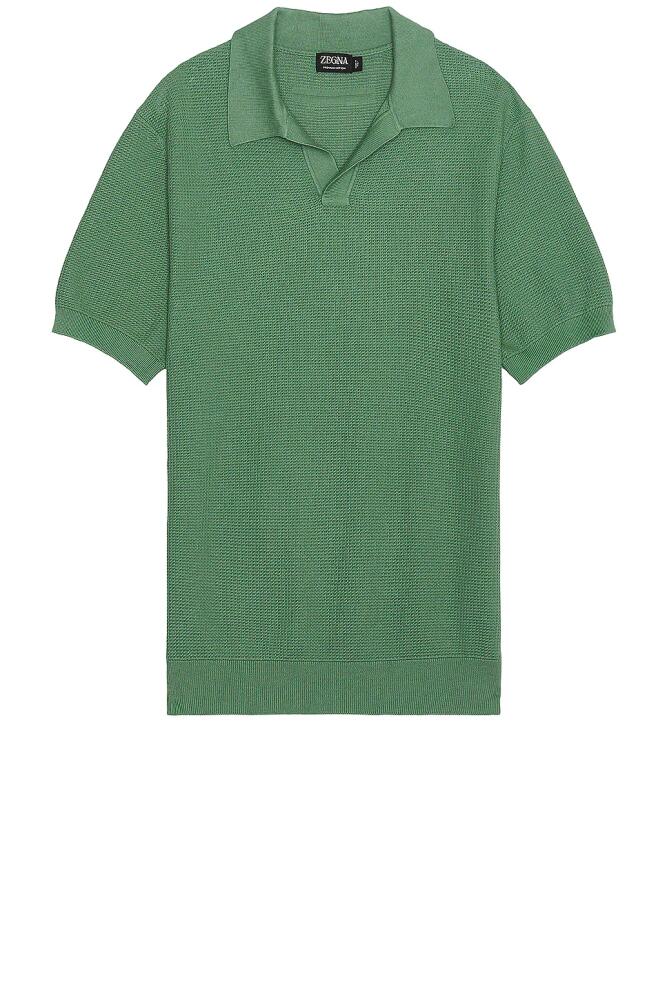 Zegna Cotton Polo in Green Cover