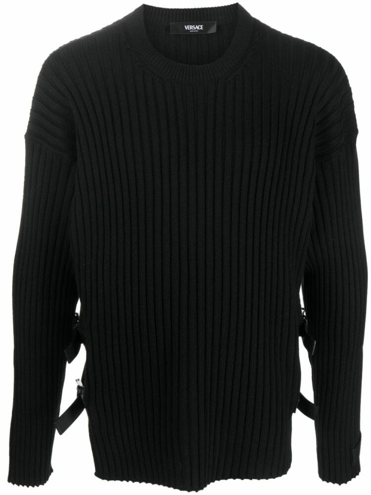 Versace side-slit ribbed jumper - Black Cover