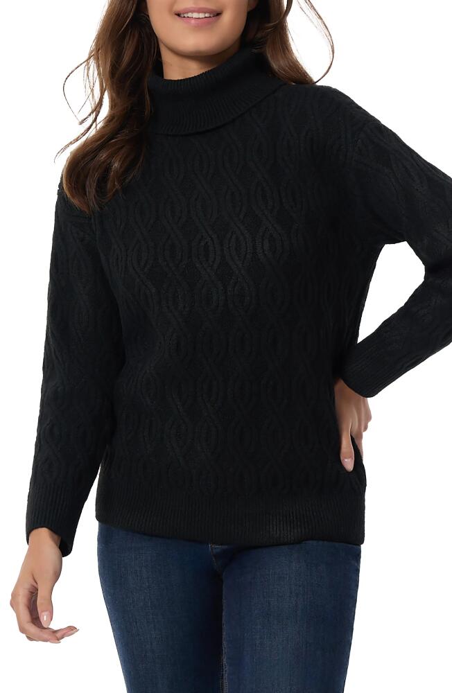 Jones New York Cable Stitch Turtleneck Sweater in Jones Black Cover