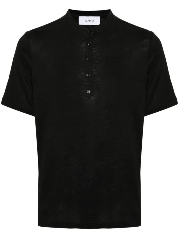 Lardini fine-knit slub T-shirt - Black Cover