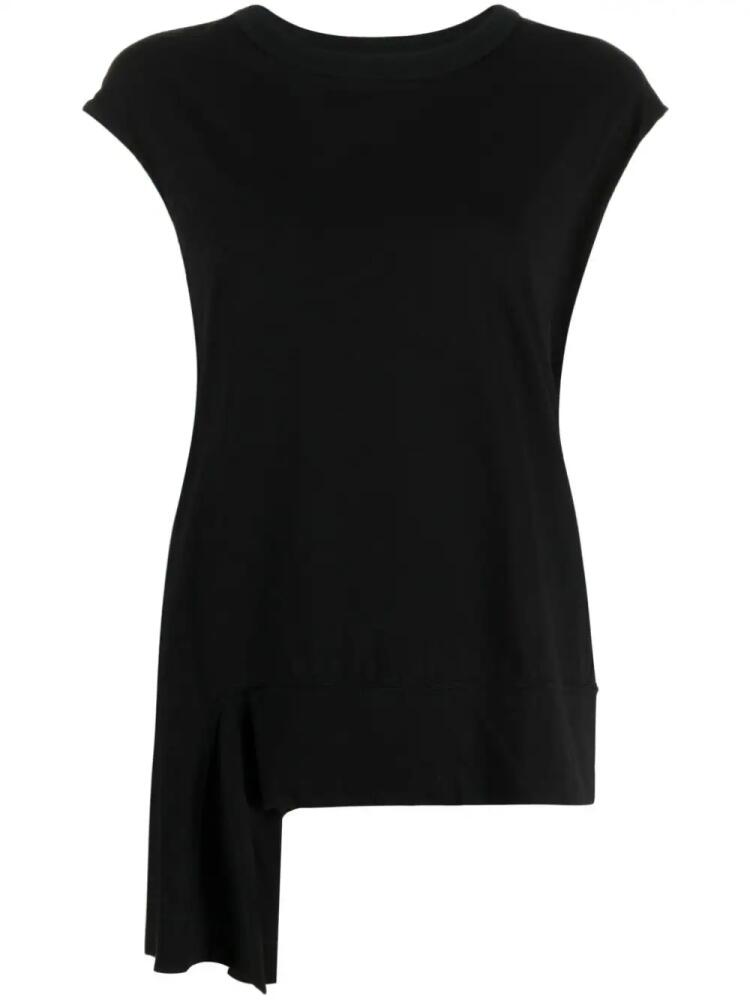 Yohji Yamamoto asymmetric-hem cotton T-shirt - Black Cover