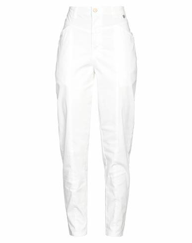 Rebel Queen Woman Pants White Cotton, Elastane Cover