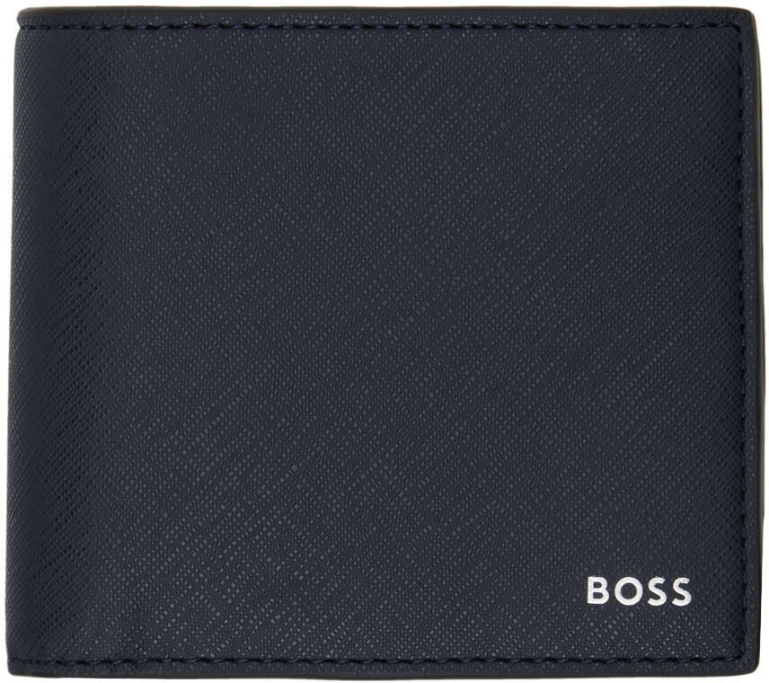 BOSS Navy Logo Plate Wallet Cover