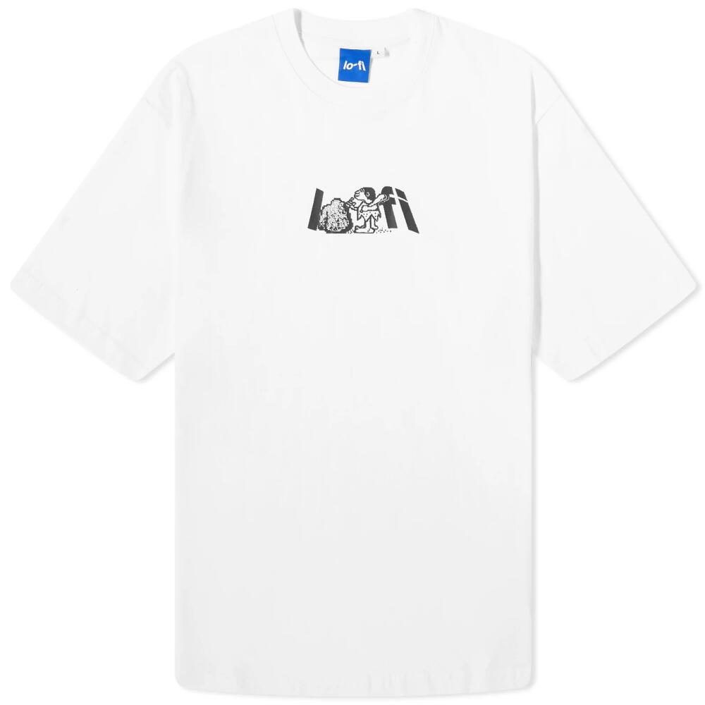 Lo-Fi Men's Stone Logo T-Shirt in White Cover