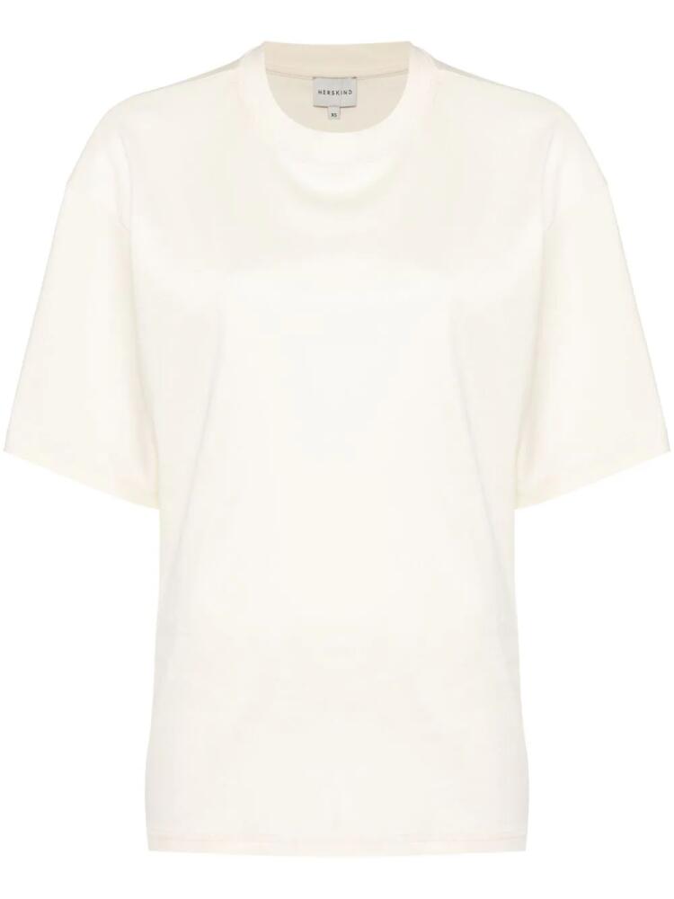 HERSKIND crew-neck organic cotton T-shirt - Neutrals Cover