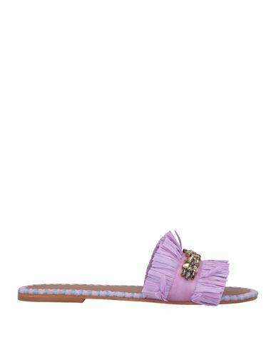 De Siena Woman Sandals Lilac Natural raffia, Textile fibers Cover