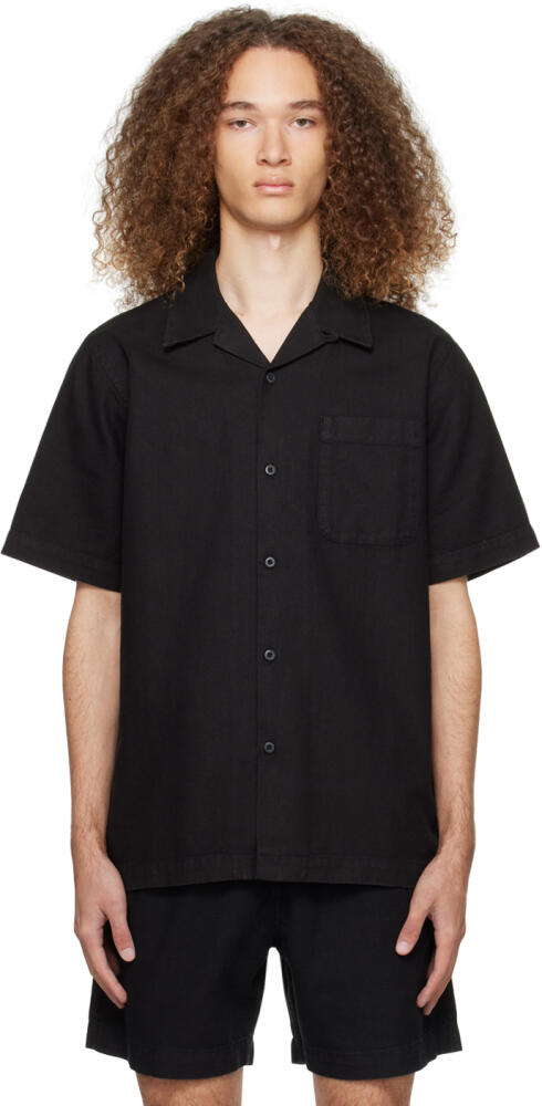 Maharishi Black Open Spread Collar Shirt Cover