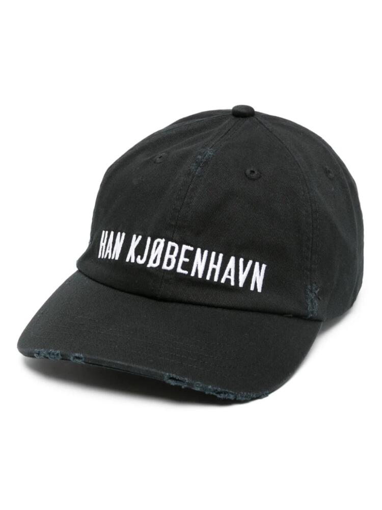 Han Kjøbenhavn logo-embroidered organic cotton cap - Black Cover