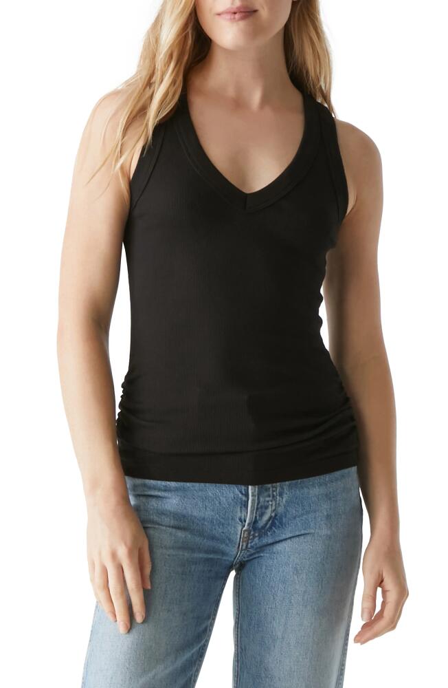 Michael Stars Blanche Side Ruched Tank in Black Cover