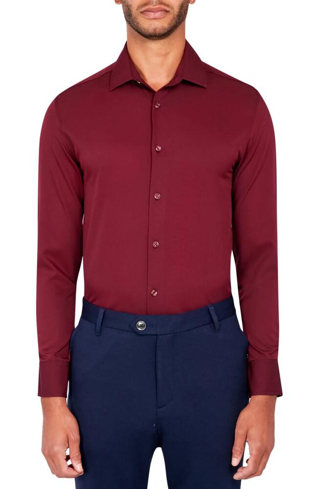 Brooklyn Brigade Slim Fit Solid Performance Dress Shirt in Cabernet Cover