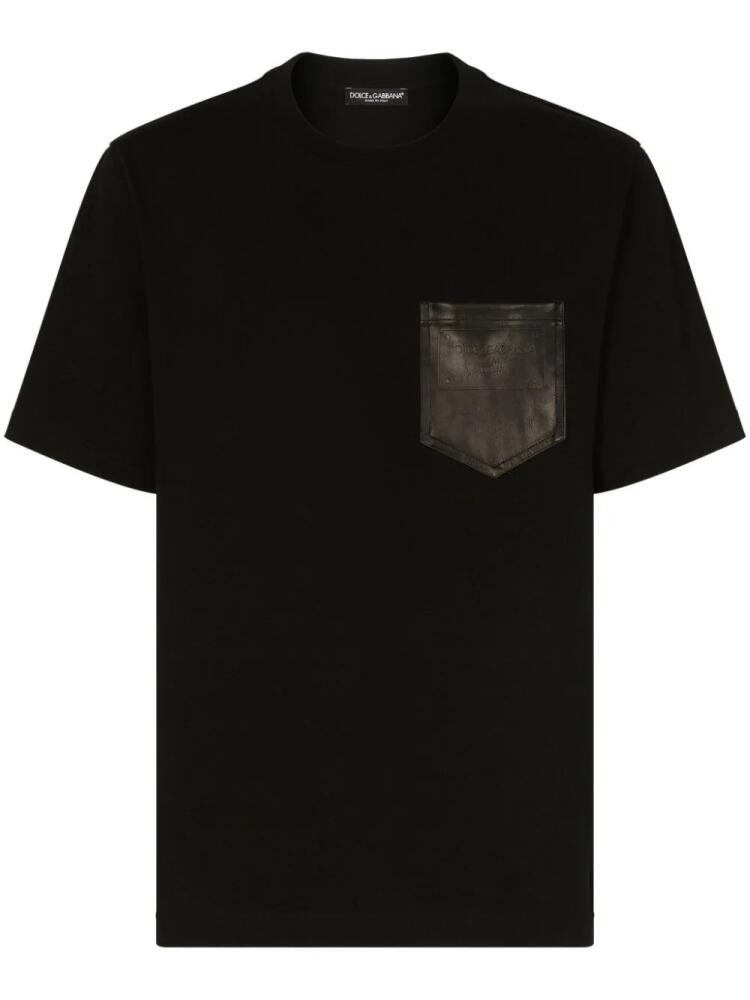 Dolce & Gabbana logo-stamp cotton T-shirt - Black Cover