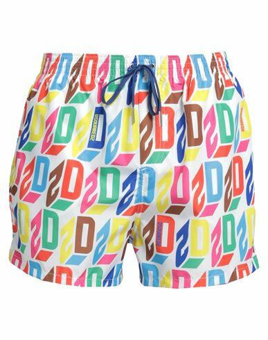 Dsquared2 Man Swim trunks White Polyester Cover