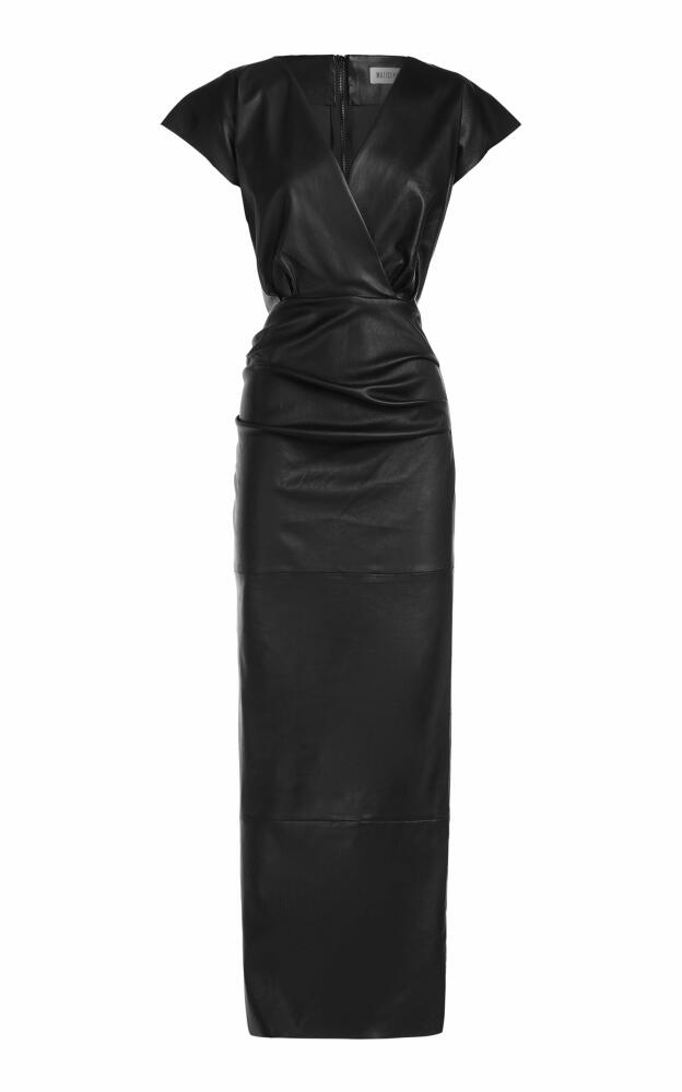 Maticevski - Iodine Wrap-Front Leather Maxi Dress - Black Cover