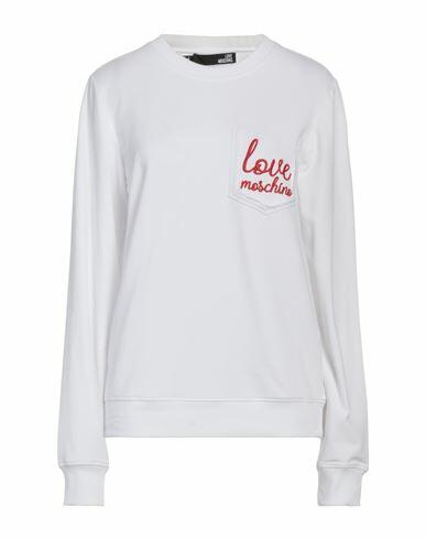 Love Moschino Woman Sweatshirt White Cotton, Elastane Cover