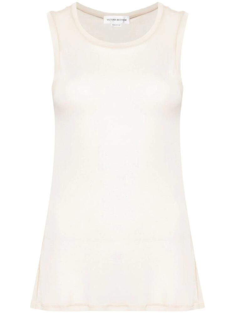 Victoria Beckham semi-sheer slub tank top - Neutrals Cover