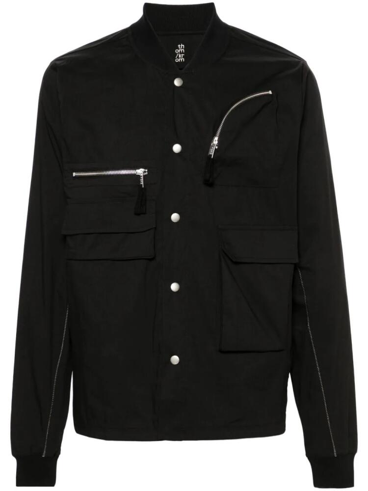 Thom Krom band-collar multi-pocket shirt - Black Cover