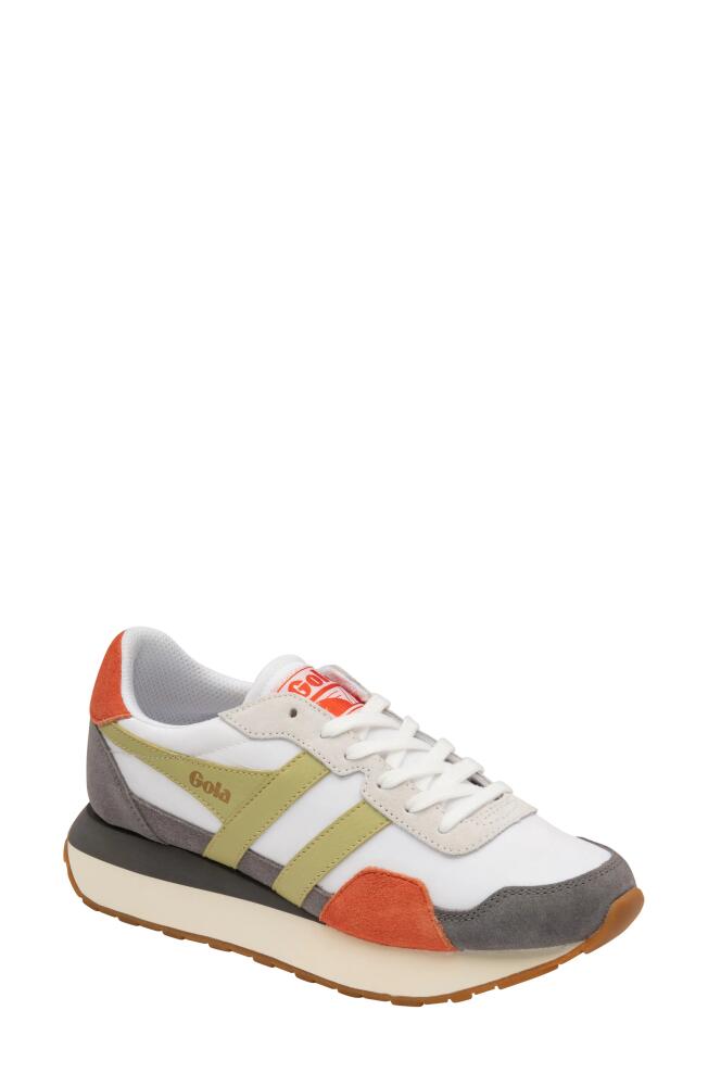 Gola Indiana Sneaker in White/Ash/Lemon Cover