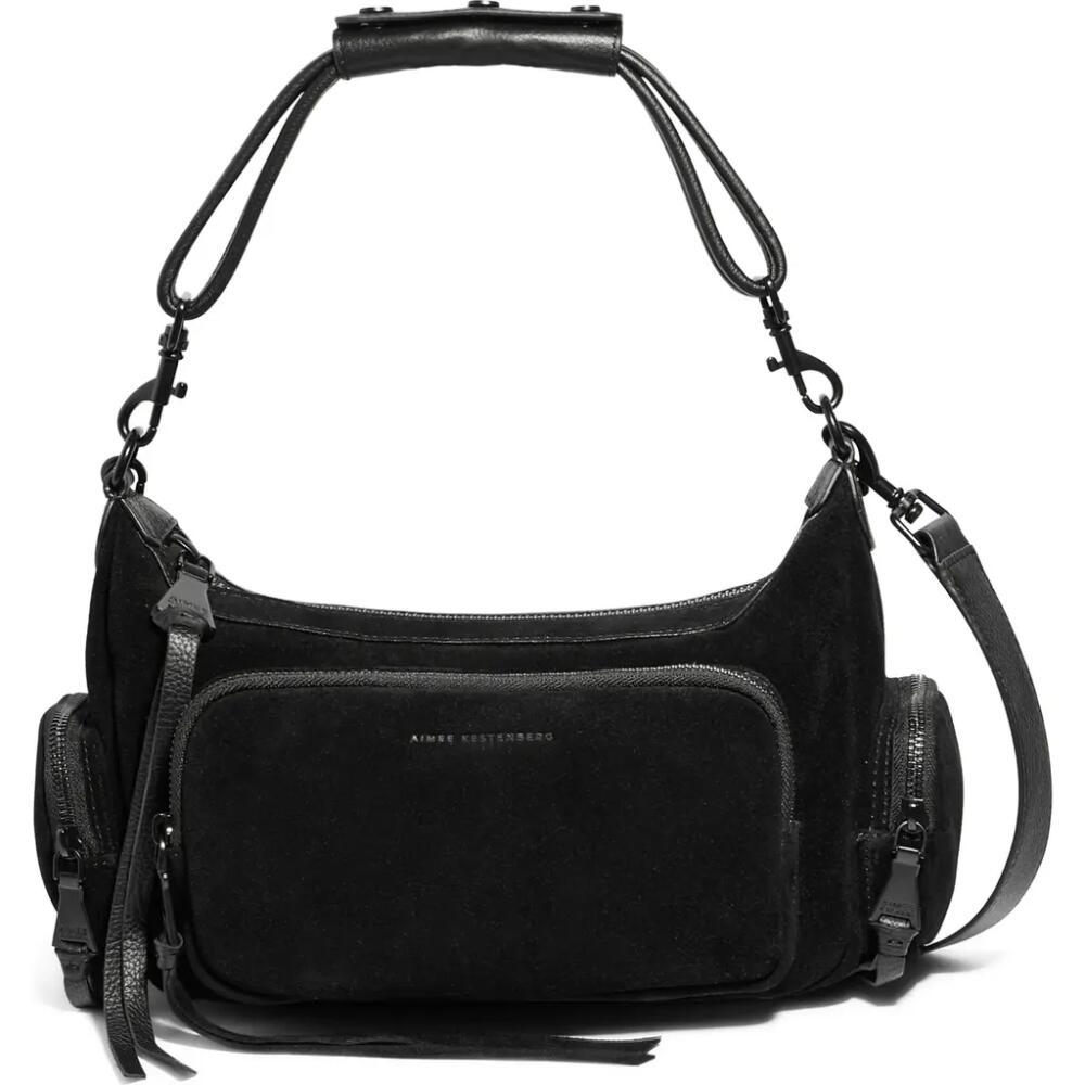 Aimee Kestenberg Away We Go Suede Shoulder Bag in Black Suede Cover