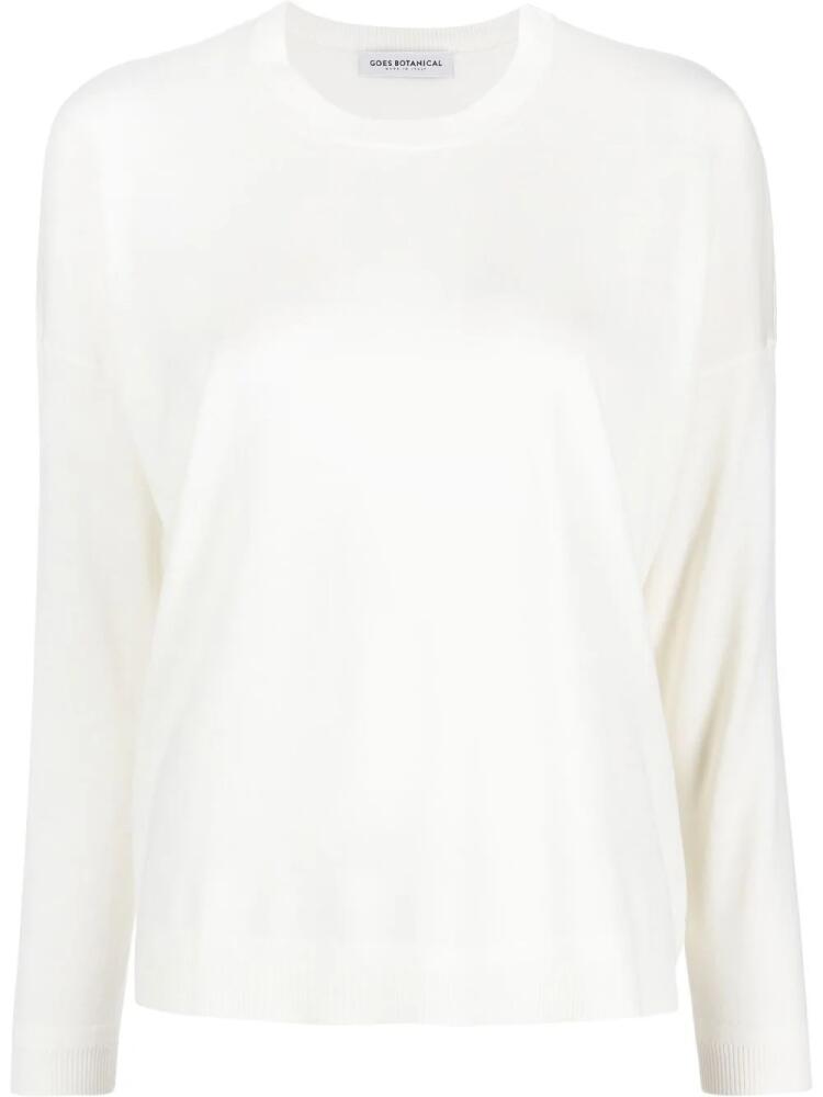 GOES BOTANICAL long-sleeve merino-wool jumper - White Cover