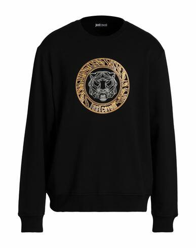 Just Cavalli Man Sweatshirt Black Cotton Cover